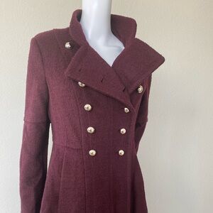 Guess military style burgundy/wine coat.